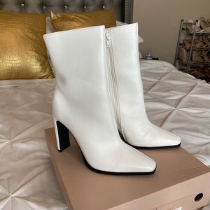 NEW White Heeled Booties